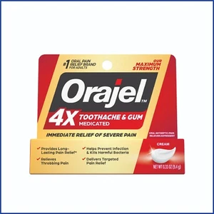 Orajel 4X for Toothache & Gum Pain_ Severe Cream Tube 0.33oz - Picture 1 of 12