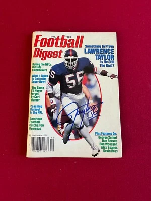 1989, Лоуренс Тейлор, «С автографом» (Beckett) FB Digest (редкий/винтажный) Giants - Изображение 1 из 2