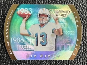 🔥1/1! DAN MARINO 2000 QUANTUM LEAF AMT DIE-CUT GOLD REFRACTOR #'d 1/100!🔥 - Picture 1 of 2