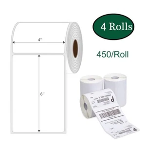 4 rollos 4x6 etiquetas de envío térmico directo - 450 por rollo - para Zebra 2844 Zp-450 - Imagen 1 de 6