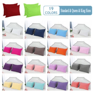 Estuches de almohada con cremallera funda de algodón egipcio estándar talla Queen King - Imagen 1 de 14