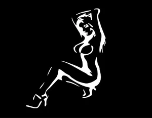 LADY POSE 4X5 Vinyl Decal / Sticker / Window Sticker Graphic - Foto 1 di 6