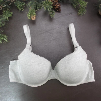 Sutiã Ambrielle 38C cinza acolchoado com aro fecho ajustável atrás - Imagem 1 de 4