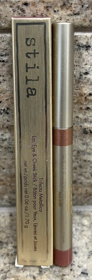 Stila Trifecta Metallica губы, глаза и щеки палочка розовое золото новый! 0,06 унц. - Изображение 1 из 1