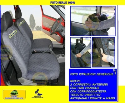 Coprisedili Specifiche per Panda 141 141A fodere cotone anteriori imbottiti - Immagine 1 di 3