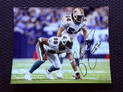 Foto autógrafa firmada por Jason Taylor 8x10 Dolphins "6x Pro Bowl" JSA Foto 1 de 4