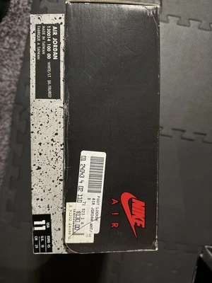 RARO VINTAGE AÑOS 90 NIKE AIR JORDAN 130014 CAJA VACÍA NEGRO INFRD EE. UU. 11 TAIWÁN Foto 1 de 4