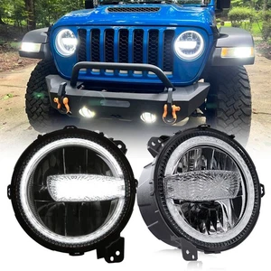 9'' LED Headlight DRL for Jeep Wrangler JL Gladiator 2018 2019 2020 2021 22 2024 - Picture 1 of 11