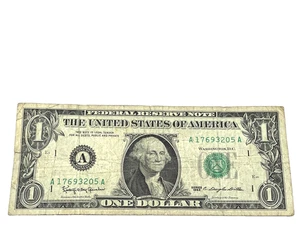 U.S. 1963 $1 FEDERAL RESERVE NOTE,  S/N A 17693205 A (#460) - Picture 1 of 2