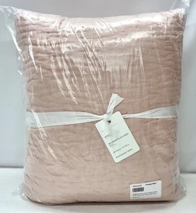 NEW Pottery Barn Belgian Flax Linen Handcrafted KING/CAL KING Quilt~Soft Rose - Picture 1 of 1