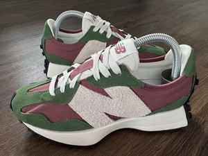 NEW BALANCE 327 Mens Running Gym Trainers, Burgundy/Green/Beige - Size 6 - Picture 1 of 14