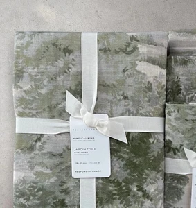 Edredón Pottery Barn JARDIN TOILE King California King y fundas de 3 horas verde ¡NUEVO CON ETIQUETAS 🎁! - Imagen 1 de 3