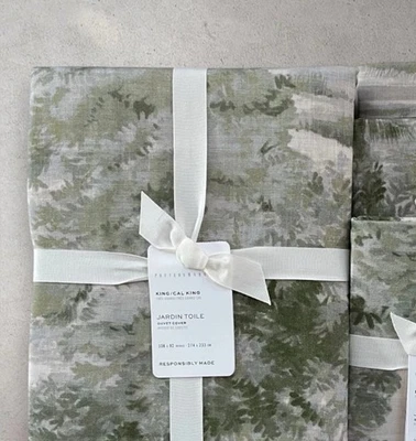 Pottery Barn JARDIN TOILE Duvet King California King & 3 Std Shams Green NWT 🎁! - Image 1 of 3
