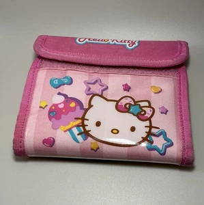 Un raro portafoglio leggero HTF vintage Sanrio anni 2000 Hello Kitty nylon rosa - Foto 1 di 3