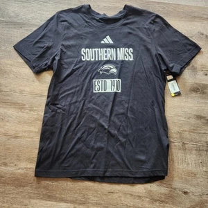 Adidas Southern Miss Nueva Camiseta Negra Fresca Águilas Doradas Grande Para Hombre T - Imagen 1 de 5