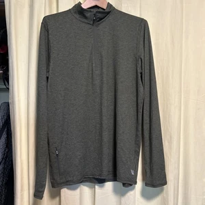 Vuori Mens Sage Green 1/4 Zip Pullover Long Sleeve Golf Shirt side Pocket Large - Picture 1 of 8