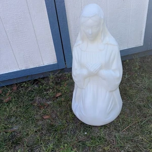 Statuina Presepe Maria 27" General Foam Plastics Natale Bianco Soffiaggio Stampo Funziona - Foto 1 di 4