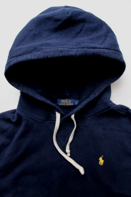 Polo Ralph Lauren hooded sweatshirt Hoodie medium navy cotton blend JUMA266 - image 1 of 4