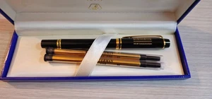 Waterman Le Man 200 Black & Gold Rollerball Pen with SIEMENS engraving & refills - Picture 1 of 16