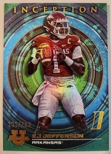 TOPPS - KJ JEFFERSON 2023 SP Aqua Foil Parallel 199/199 Bowman U Inception Ark. - Picture 1 of 7