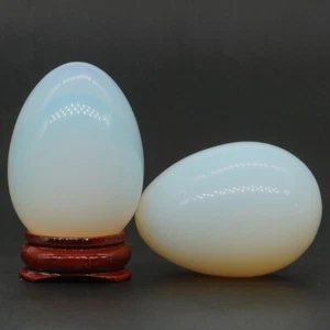 35x49MM Opalite Stone Crystal Reiki Healing Feng Shui Energy Egg (1pcs) - Picture 1 of 3