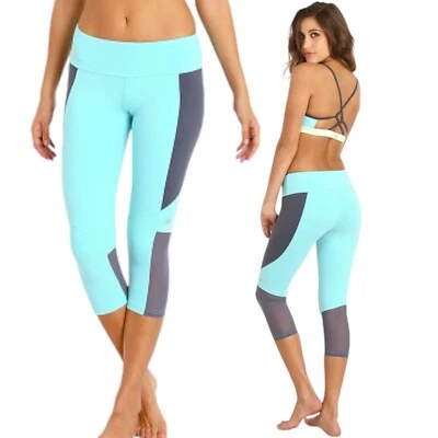 ALO YOGA StretchFlex Illusion Capri  Leggings Green Anti Bacterial Active Small - Image 1 of 4