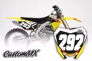 SUZUKI RM RMZ Motocross Nummer Hintergründe 125 250 450 AUFKLEBER / AUFKLEBER - Bild 1 von 1