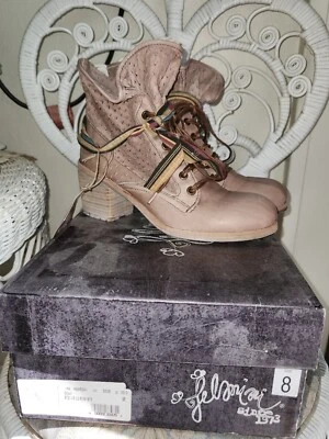 New In Box Felmini Mauve Brown Slouchy Ankle Combat Boots Size 8/38 Retail $180 - Image 1 of 4