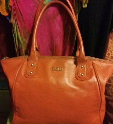 Bolsa tote Boots N Bags vintage coral/laranja couro grande  - Imagem 1 de 4