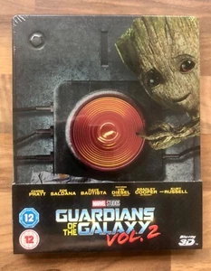 GUARDIANS OF THE GALAXY VOL 2 - MARVEL 2D & 3D BLURAY STEELBOOK - NEW & SEALED - Picture 1 of 3