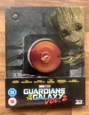 GUARDIANS OF THE GALAXY VOL 2 - MARVEL 2D & 3D BLURAY STEELBOOK - NEW & SEALED - Image 1 of 3