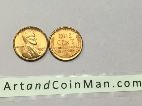 1945 D BU UNCIRCULATED LINCOLN WHEAT PENNY CENT Cover