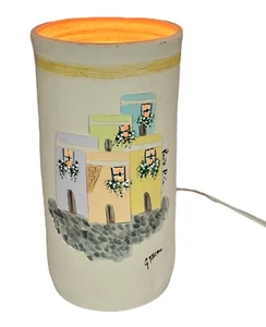 Nightlight Table Lamp Pottery Puerto Rico Hand Painted Caribbean Signed 8" Tall - Picture 1 of 13