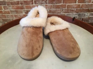 Charter Club Sand Velour Faux Fur Memory Foam Slipper Scuff XL 11-12 New - Picture 1 of 3