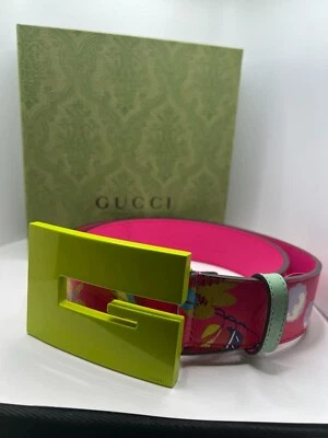 Cinturón Gucci Auténtico Memorable Hebilla NUEVO CON ETIQUETAS IMPRESIONANTE y RARO Talla 95 Foto 1 de 4