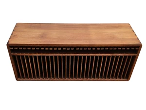 Vintage EUC Kalmar Designs MCM Teak Wood 30 Slot CD Storage Holder Cabinet RARE - Picture 1 of 9