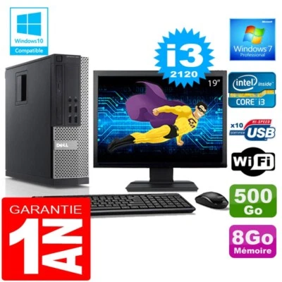 PC DELL 990 SFF Core I3-2120 RAM 8GB Disco 500GB Wifi W7 Pantalla 19" - Imagen 1 de 4