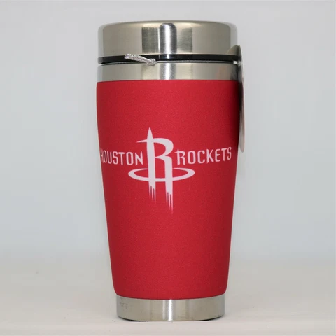Houston Rockets Mugzie NBA 16oz Travel Tumbler Coffee Mug Cup Cover