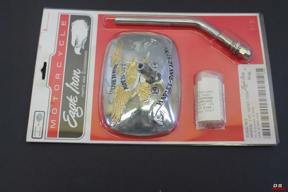 NUEVO ESPEJO RETROVISOR HARLEY DAVIDSON 2 PIEZAS VÁSTAGO CORTO VIVO PARA MONTAR PARTE # 91868-90T Foto 1 de 4