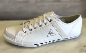 Le Coq Sportif Saint Malo White Leather Sneakers Mens 42 Shoes 9 Trainer Low top - Picture 1 of 10