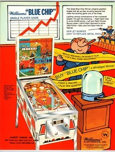 Máquina de Pinball Blue Chip FLYER Original 1976 Retro Tema Mercado de Valores 8.5" x 11 - Imagen 1 de 1