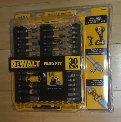CONJUNTO DE BROCAS DE CHAVE DE FENDA DeWalt MAXFIT 30 peças com classificação de impacto, zona de torção # DWAMF30 - Imagem 1 de 4