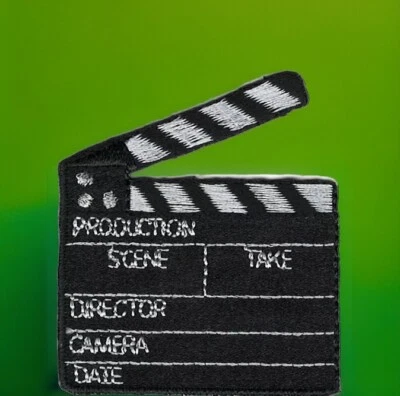 Clapboard Movie Patch Embroidered Cut out Iron on Sew on (2") - Image 1 of 4