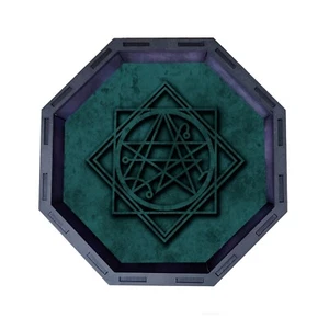 Eldritch Horror Octagon Wooden Dice Tray, Rolling Tray D&D Tabletop Board Games - Picture 1 of 2