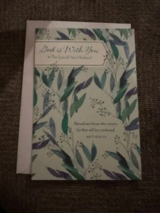 God is with you Loss of Husband Hallmark Sympathy Card TXC202 - Picture 1 of 3