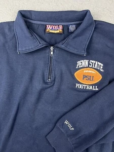 VINTAGE PENN STATE NITTANY LIONS SWEATSHIRT MENS XL WOLF 1/4 ZIP FOOTBALL - Picture 1 of 15
