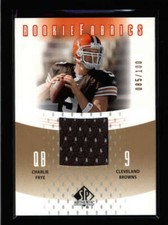 CHARLIE FRYE 2005 SP AUTHENTIC GOLD ROOKIE FABRICS JERSEY #085/100 AK5644