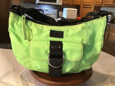 VINTAGE Lauren Ralph Lauren Lime Green Black Nylon Purse Bag SINGLE HANDLE TOTE - Image 1 of 4