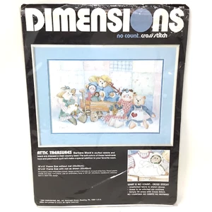 VTG 1988 Dimensions No Count Cross Stitch Kit #3915 Attic Treasures Open - Picture 1 of 6