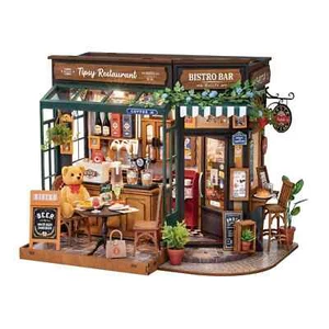 Rolife DIY Miniature Dollhouse Kit Wooden Mini House Tipsy Restaurant Adult Gift - Picture 1 of 8